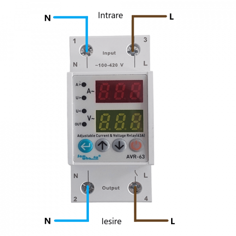 Releu de protectie la tensiune si curent, 0-450V, 63A [2]