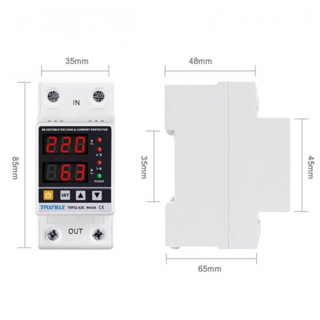Releu de protectie la tensiune si curent 220V 63A TAXNELE TVPS1-63C [2]