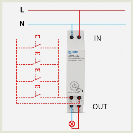 Releu de temporizare 220V AC, control de la distanta OPEN ATMS1612 [3]
