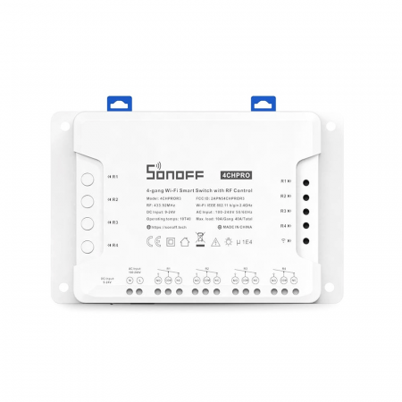 Releu smart cu 4 canale, Wifi 2.4GHz, 40A/8800W, Sonoff 4CHPROR3