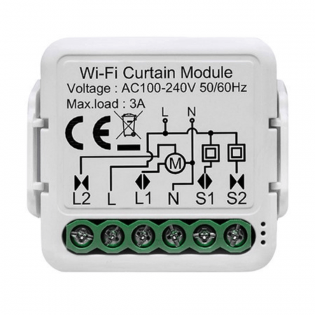Smart Home - Releu Smart pentru jaluzele/cortina, 1 canal, WiFi, 220V, 2.4GHz