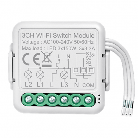 Module Smart Home - Releu Smart pentru sisteme de iluminat, Wifi, 3 canale, 220V, 2.4GHz