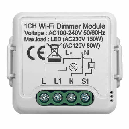 Smart Home - Releu Smart pentru sistemul de iluminat, WiFi Dimmer, 1 canal, 220V, 2.4GHz