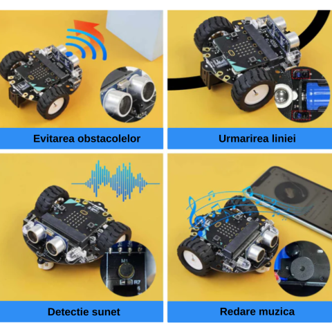 Kit robot educational compatibil Micro:bit V2/1.5 cu functii avansate AI [3]