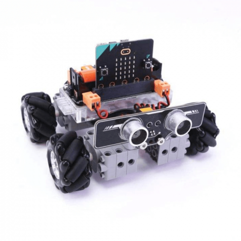 Kituri Electronice - Kit robot 4WD cu roti mecanum, 16 lectii, compatibil Micro:Bit, 161062