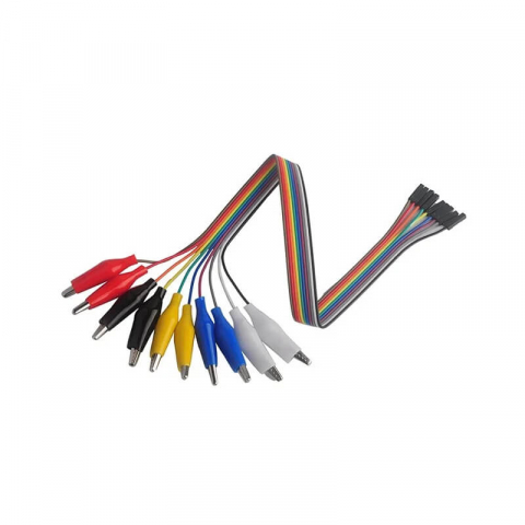 Componente Electronice - Set 10 cabluri Dupont mama cu cleste crocodil