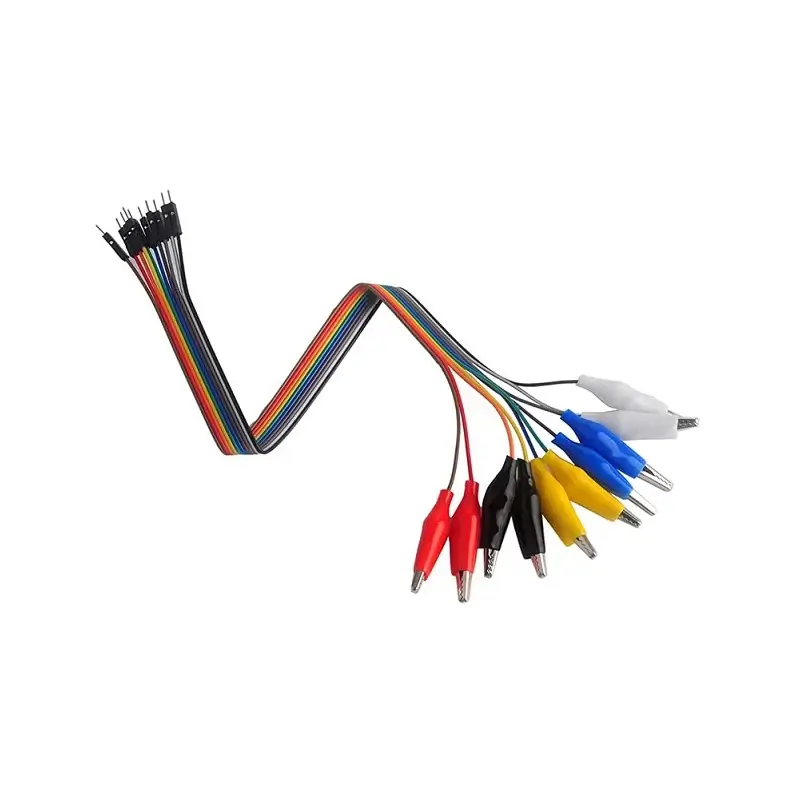Componente Electronice - Set 10 cabluri Dupont tata cu cleste crocodil