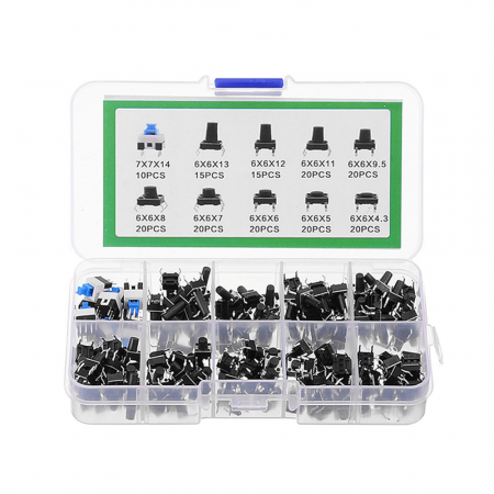 Componente Electronice - Set 180 mini butoane switch, Bitmi 10523