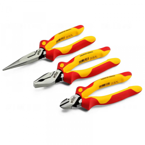 Clesti Electrician 1000V - Set 3 clesti industriali VDE pentru electricieni Wiha 38637