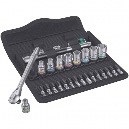 Truse Scule - Set 8100 SA 8 Zyklop cu cheie, tubulare si biti, 28 piese, Wera 05004018001