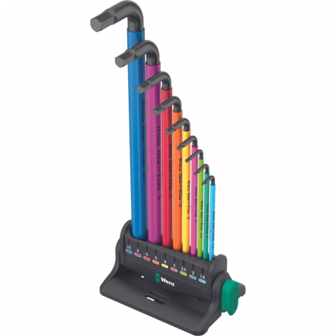 Chei Combinate - Set chei imbus hexagonale, 950/9 Hex-Plus Multicolour BlackLaser, 9 piese, Wera 05133165001