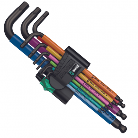 Set chei imbus hexagonale Wera, 950/9 Hex-Plus Multicolour BlackLaser, 05022089001