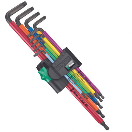 Chei Combinate - Set chei imbus TORX, 9 buc, 967/9 TX XL Multicolour, Wera 05024480001