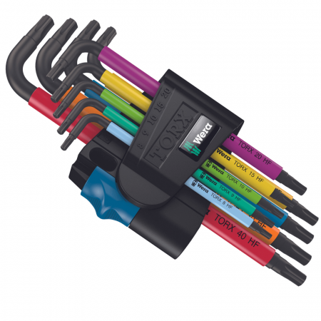 Chei Combinate - Set chei imbus TORX, 9 piese, 967/9 TX Multicolour HF, Wera 05024179001