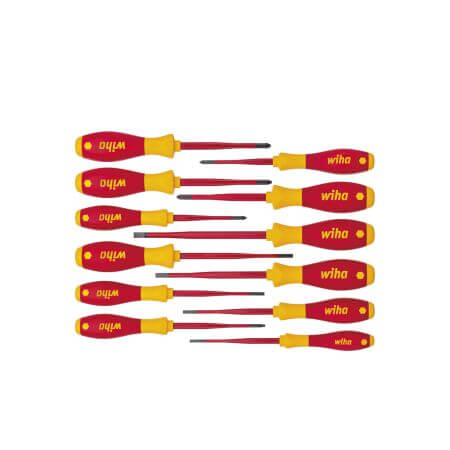 Surubelnite Electrician 1000V - Set de 12 surubelnite VDE pentru electricieni SoftFinish® slimFix, Wiha, 41003