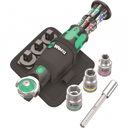 Truse Scule - Set de surubelnita cu biti si tubulare, 18 piese, 8009 Zyklop Pocket Wera 05004281001