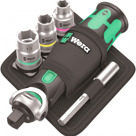 Set de surubelnita cu biti si tubulare, 18 piese, 8009 Zyklop Pocket Wera 05004281001 [2]