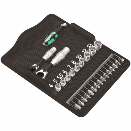 Set unelte Kraftform Kompakt Zyklop Mini 2 cu tubulare si biti, 27 piese, Wera 05135918001