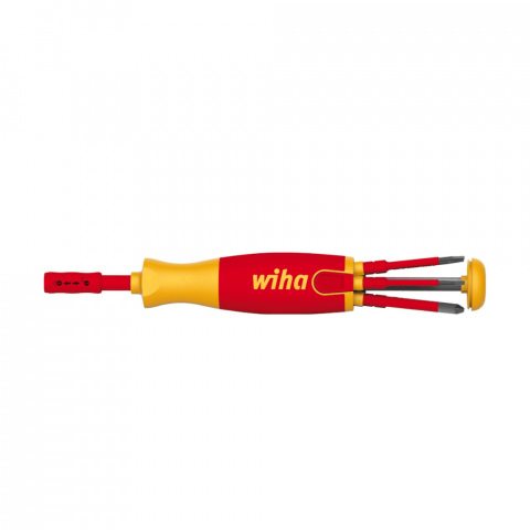 Surubelnite Electrician 1000V - Surubelnita VDE cu magazie de 6 biti LiftUp pentru electricieni Wiha 41234