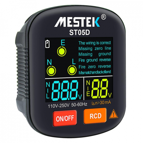 Multimetre Digitale - Tester de priza cu afisaj LCD Mestek ST05D