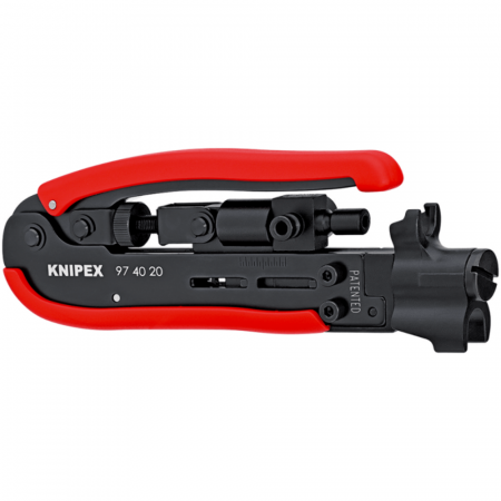 Unealta de sertizat mufe F, BNC si RCA prin compresie, Knipex 97 40 20 SB [1]