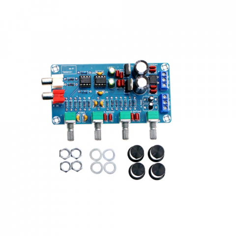 Electronica - Modul preamplificare NE5532 XH-M164, 12 - 18 VAC, 4 benzi de reglaj