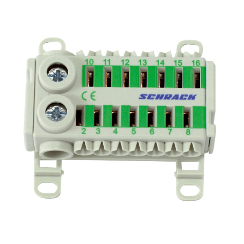 Blocuri de Distributie - Clema cu conexiune rapida, Cu, 1 pol, 2x25 mmp, 14x4 mmp, verde, SCHRACK IK021079