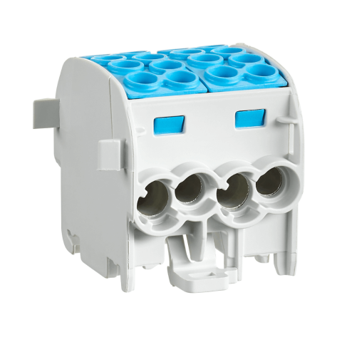 Clema derivatie izolata nul, Cu-Al, 1 pol, 35mmp, 4 intrari / 4 iesiri, albastru, SCHRACK IKA26222-X-3 [2]