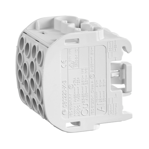 Clema derivatie izolata, Cu-Al, 1 pol, 35mmp, 4 intrari / 4 iesiri, gri, SCHRACK IKA26212-X-3 [1]