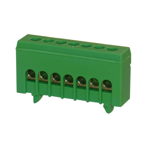 Clema de derivatie izolata PE, 1 pol, 7 iesiri, verde-galben, SCHRACK IK021037I [1]