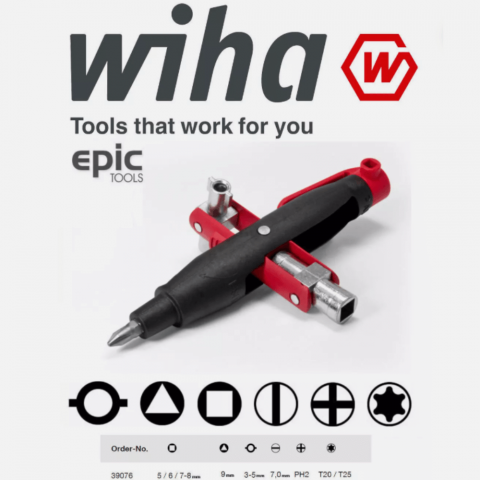 Cheie combinata pentru tablouri electrice, 9 profiluri - Wiha 39076 [2]