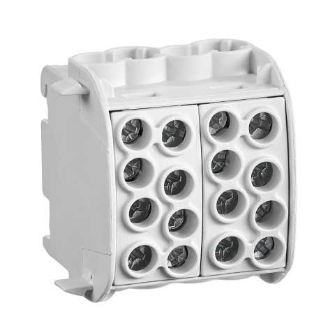 Blocuri de Distributie - Clema derivatie izolata, Cu-Al, 1 pol, 35mmp, 4 intrari / 4 iesiri, gri, SCHRACK IKA26212-X-3