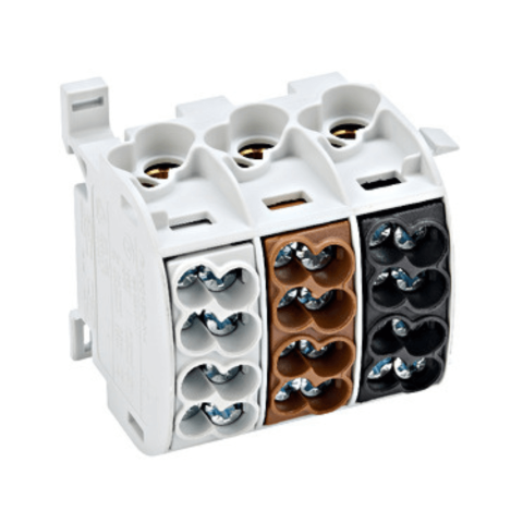 Blocuri de Distributie - Clema derivatie izolata, Cu-Al, 3 poli, 25mmp, SCHRACK IKA26183-A-X3