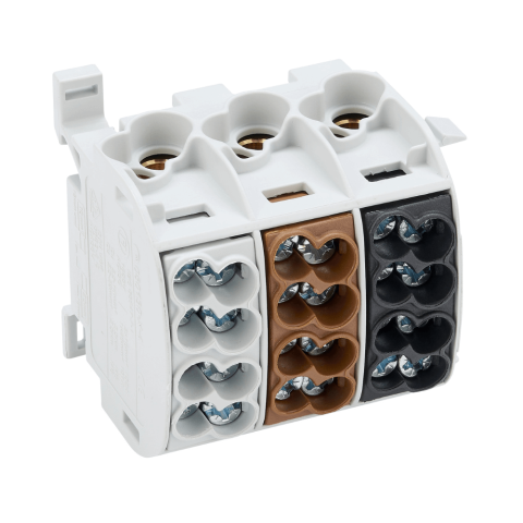 Blocuri de Distributie - Clema derivatie izolata, Cu, 3 poli, 25mmp, SCHRACK IK026183-X-4