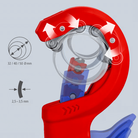 Unealta de taiat tevi din plastic cu pereti grosi DP50 KNIPEX 90 23 02 BK [2]