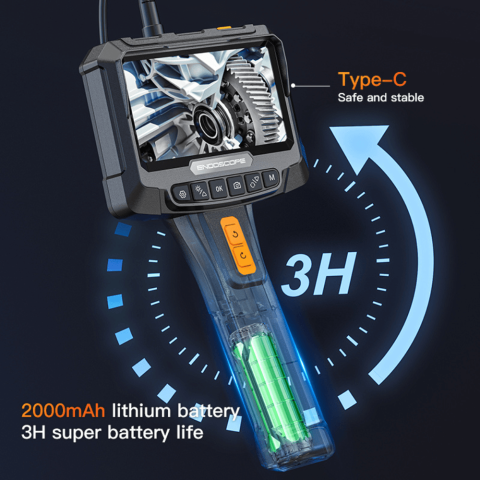 Endoscop industrial G10 Pro, camera rotativa 360°, ecran 5" IPS, 1080P,  cablu 5m [5]