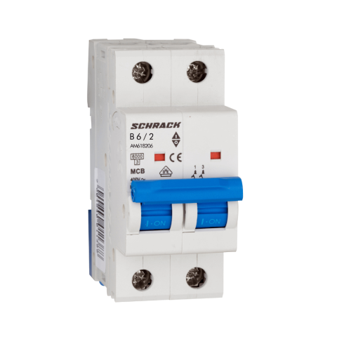 Sigurante Automate - Intrerupator automat modular (MCB) AMPARO, 6kA, B 6A, 2 poli, SCHRACK AM618206