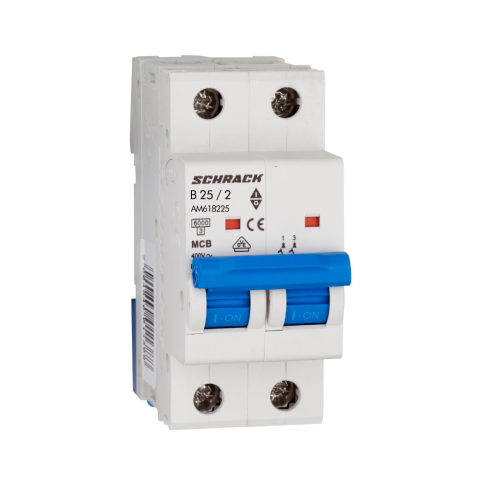 Sigurante Automate - Intrerupator automat modular (MCB) AMPARO, 6kA, B 25A, 2 poli, SCHRACK AM618225
