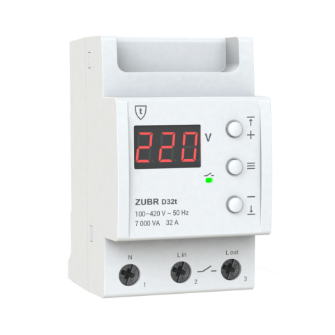 Contoare si Relee Electrice - Releu protectie tensiune monofazat, 32A, TrueRMS, ZUBR D32t