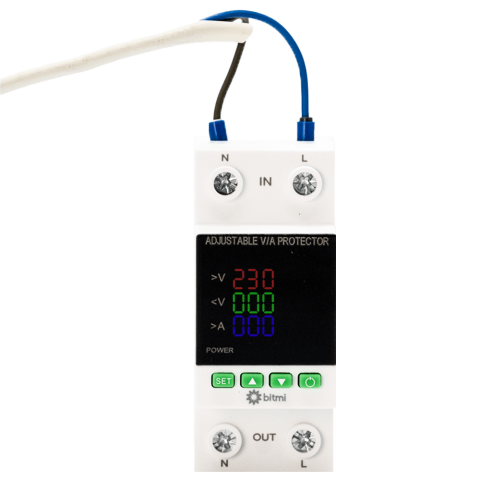 Contoare si Relee Electrice - Releu de protectie la tensiune si curent pentru AC/DC 1-63A, Bitmi 11855