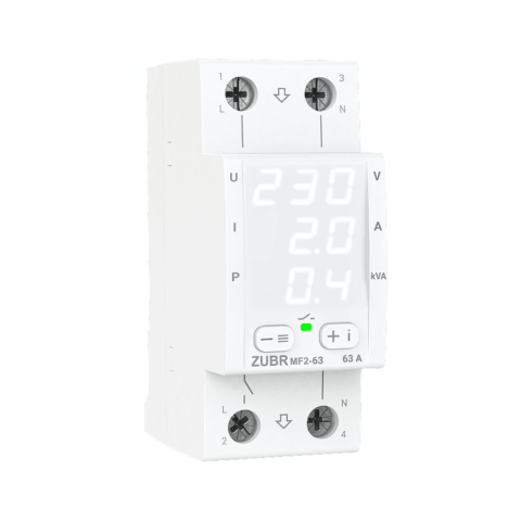 Contoare si Relee Electrice - Releu de protectie tensiune ZUBR MF2-63 63A monofazat