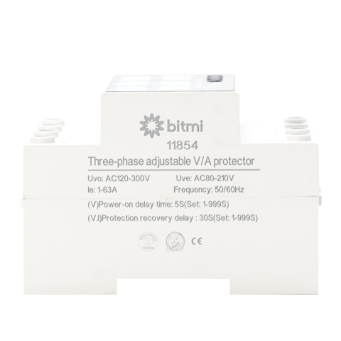 Releu trifazat asincron de protectie la tensiune si curent 1-63A, Bitmi 11854 [1]