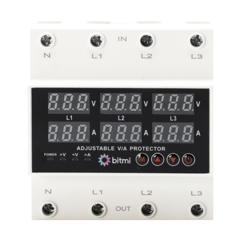 Releu trifazat asincron de protectie la tensiune si curent 1-63A, Bitmi 11854 [3]