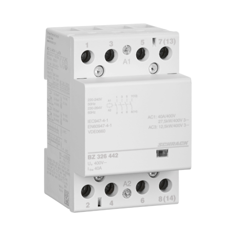 Contactoare - Contactor modular 40A, 230VAC, 4ND, SCHRACK BZ326442