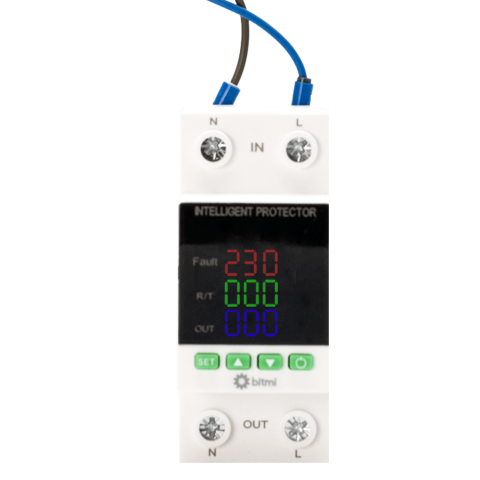 Contoare si Relee Electrice - Releu de protectie la tensiune si curent cu reconectare, 220V 63A, Bitmi 11856