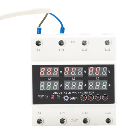 Contoare si Relee Electrice - Releu trifazat asincron de protectie la tensiune si curent 1-63A, Bitmi 11854