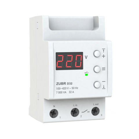 Contoare si Relee Electrice - Releu protectie tensiune monofazat, 32A, ZUBR D32