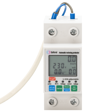 Contoare si Relee Electrice - Releu Smart WiFi cu protectie completa si contor de energie, 63A, Bitmi 11861