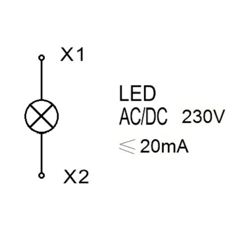 Lampa de semnalizare cu LED, monobloc, 230V-AC/DC, rosu, SCHRACK BZ501215-B [1]