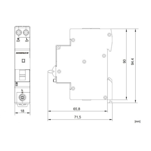 Diferential Tip A, B 16/003A, 1+N, 1 modul, 6kA, SCHRACK AI618516 [1]